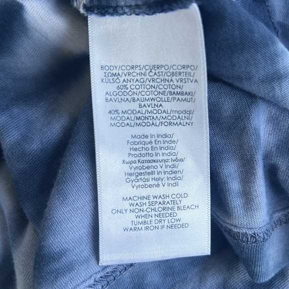 Chaps Blue White Tie Dye Cap Sleeve Top Blouse, Size 1X - Picture 6 of 6